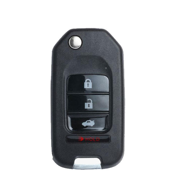 KEYDIY - Honda Style - 4-Button Flip Key Blank - Black  (KD-B10-4)