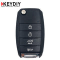 KEYDIY - Kia Style - 4-Button Flip Key Blank - Black  (KD-B19-3-1)