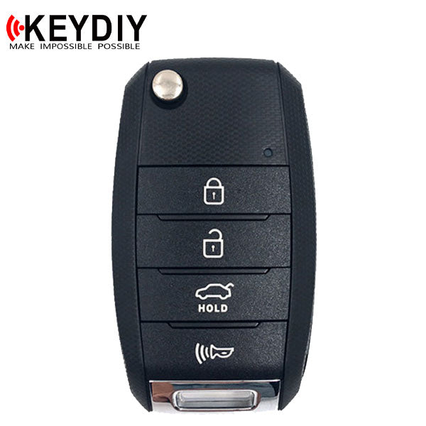 KEYDIY - Kia Style - 4-Button Flip Key Blank - Black  (KD-B19-3-1)