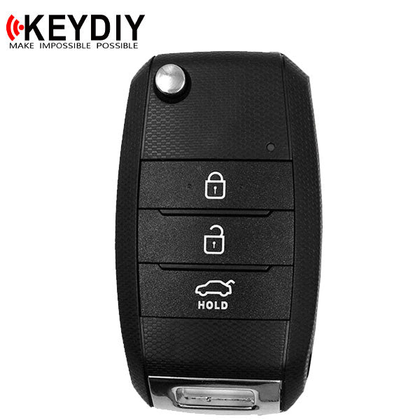 KEYDIY - Kia Style - 3-Button Flip Key Blank - Black (KD-B19-3)