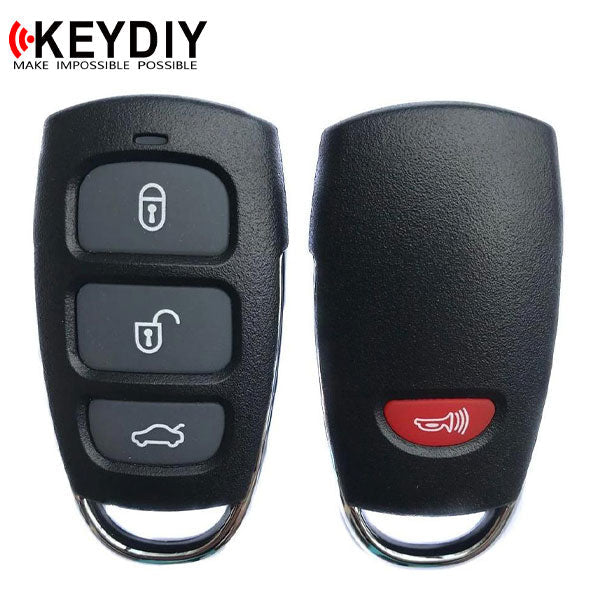 KEYDIY - Hyundai Style - 4-Button Keyless Entry Remote Blank - Black  (KD-B20-3-1)