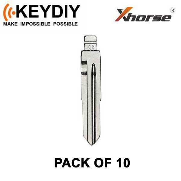 KEYDIY - HD103 - Flip Key Blade - #03 - For Xhorse / Keydiy Universal Remote Flip Keys - Pack of 10