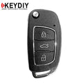 KEYDIY - Hyundai Style - 3-Button Flip Key Blank - Black (KD-B16)