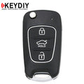 KEYDIY - Hyundai / Kia Style - 3-Button Flip Key Blank w/ Integrated Chip (KD-NB04 )