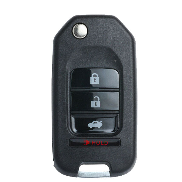KEYDIY - Honda Style - 4-Button Flip Key Blank w/ Integrated Chip (KD-NB10-3+1)