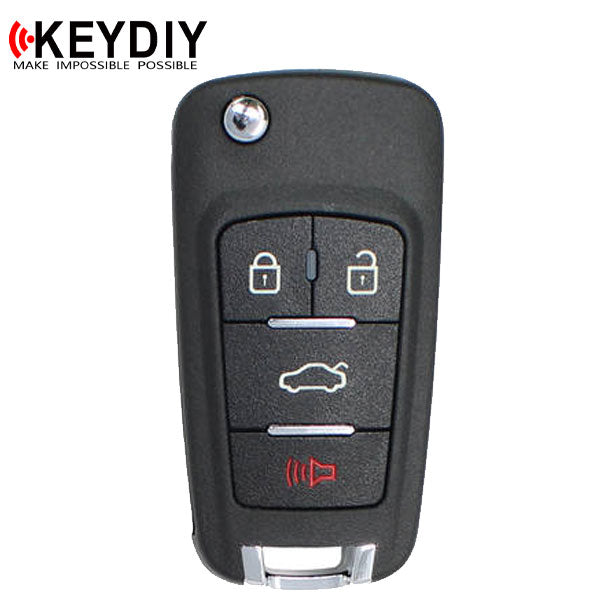 KEYDIY - GM Style - 4-Button Flip Key Blank w/ Integrated Chip (KD-NB18)