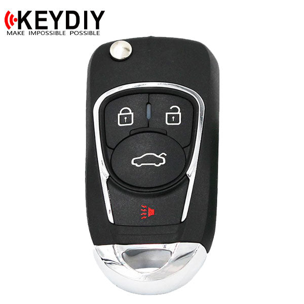 KEYDIY - Buick Style - 4-Button Flip Key Blank w/ Integrated Chip (KD-NB22-3+1)