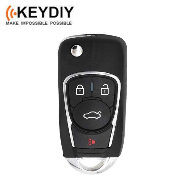 KEYDIY - 4-Button Universal Flip Key w/ Integrated Chip - GM Style (KD-NB22-4)