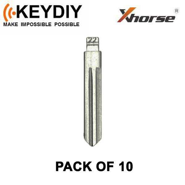 KEYDIY - DA34 / NSN14 - Flip Key Blade - #22 - For Xhorse / Keydiy Universal Remote Flip Keys - Pack of 10