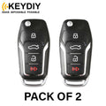 2 x KEYDIY PKE - Universal Passive Keyless Entry Flip Key - Turn Any Key To Comfort Access! (Bundle of 2)