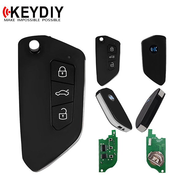 KEYDIY - 3-Button Universal Remote Flip Key Remote Blank (KD-B33)