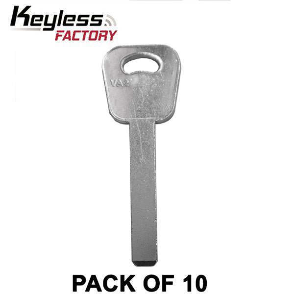 10 x VA2 KK12P - KK12-P - Kia - Hyundai - European Vehicles - Metal Key Blank (10 PACK) (AFTERMARKET)