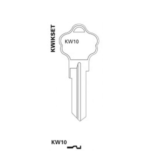 JET - KW10 - Kwikset - 6-Pin Key Blank - Brass