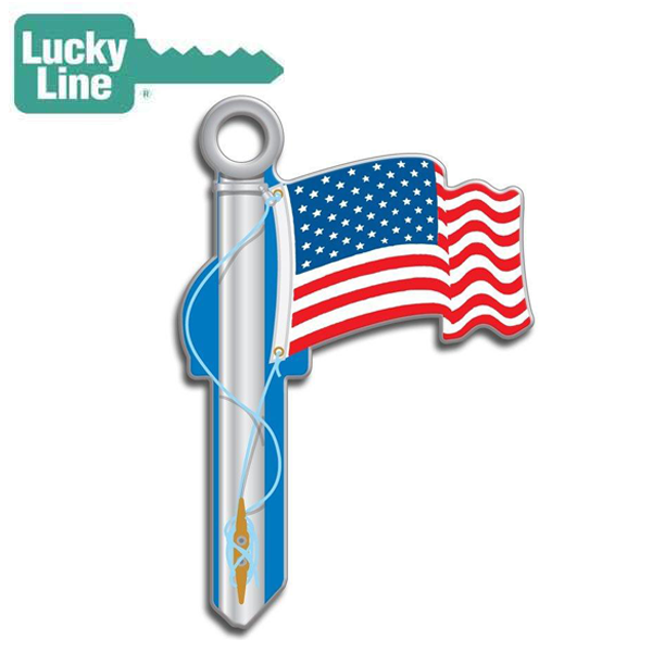 LuckyLine - B101S - Key Shapes - American Flag - Schlage - SC1 - 5 Pack
