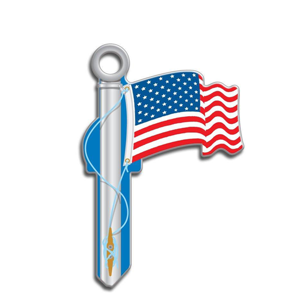 LuckyLine - B101S - Key Shapes - American Flag - Schlage - SC1 - 5 Pack