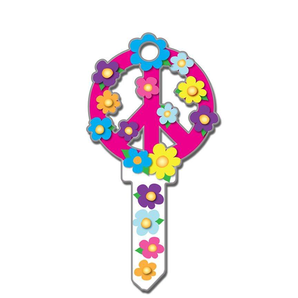 LuckyLine - B104K - Key Shapes - Peace Sign - Kwikset - KW1 - Single Key