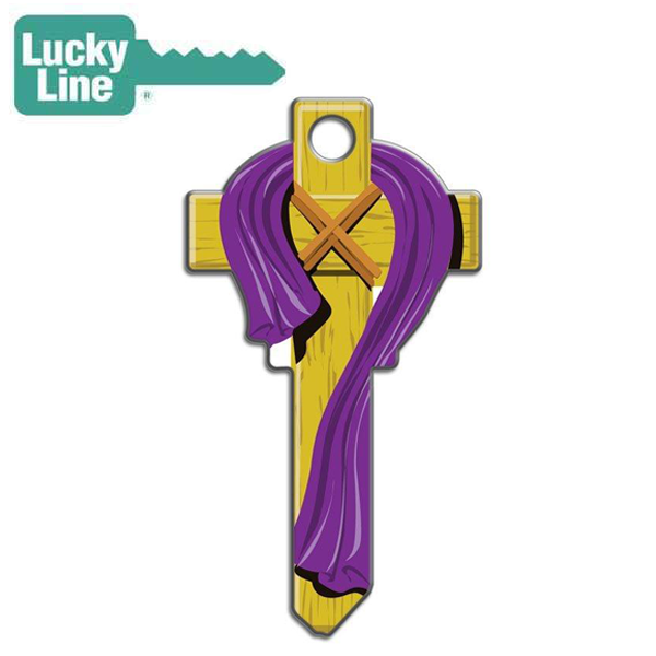LuckyLine - B124K - Key Shapes - Cross - Kwikset - KW1 - 5 Pack