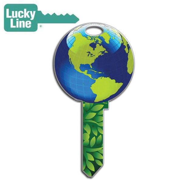 LuckyLine - B127K - Key Shapes - Earth - Kwikset - KW1 - 5 Pack