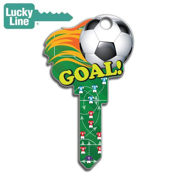 LuckyLine - B135K - Key Shapes - Soccer - Kwikset - KW1 - 5 Pack