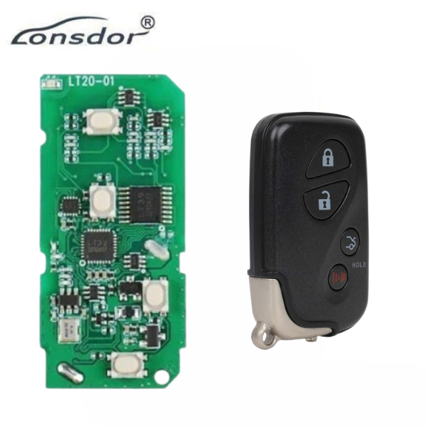 Lonsdor - LT20 01 + 4-Button Universal Smart Remote Smart Key for Toyota & Lexus K518S, K518ISE & KH100+ Switchable Freq