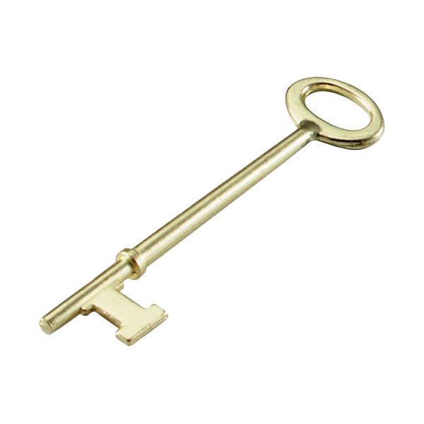 LuckyLine - 87002 - Skeleton Key Flat - Brass Plated Zinc - 2 Pack