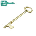 LuckyLine - 87002 - Skeleton Key Flat - Brass Plated Zinc - 2 Pack