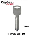 Keyless Factory - 10 x H75 - 1196FD - Ford - Metal Key Blank (10 PACK) (AFTERMARKET)