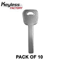 Keyless Factory - 10 x VA2 KK12P - KK12-P - Kia - Hyundai - Metal Key Blank (10 PACK) (AFTERMARKET)