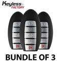 3 x 2013-2015 Nissan Maxima / Altima / 5-Button Prox Smart Key / PN: 285E3-3TP5A / KR5S180144014 / IC 014 (BUNDLE OF 3)