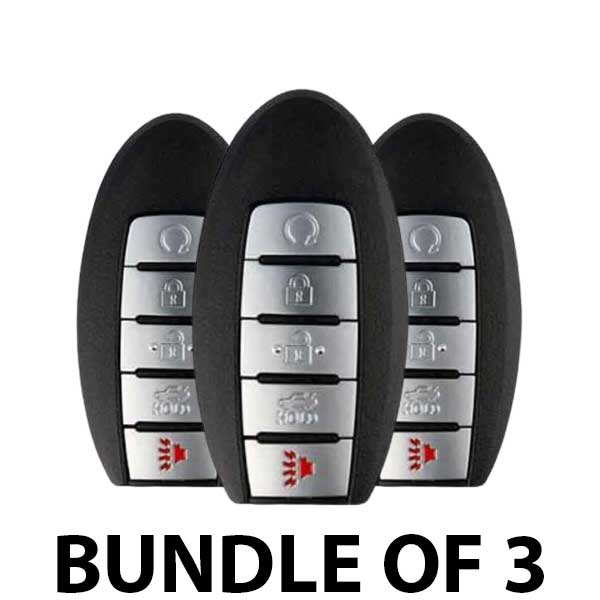 3 x 2013-2015 Nissan Maxima / Altima / 5-Button Prox Smart Key / PN: 285E3-3TP5A / KR5S180144014 / IC 014 (BUNDLE OF 3)