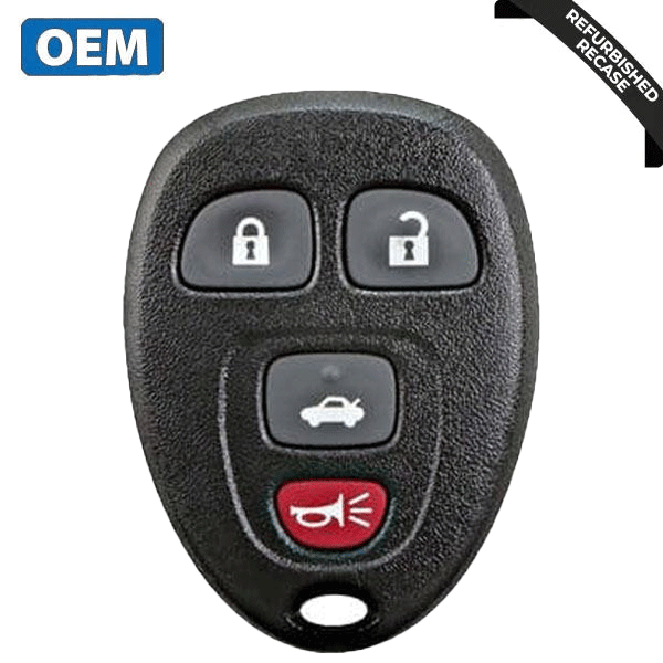 2005-2012 GM Chevrolet / 4-Button Keyless Entry Remote / PN: 15252034 / KOBGT04A (OEM Recase)
