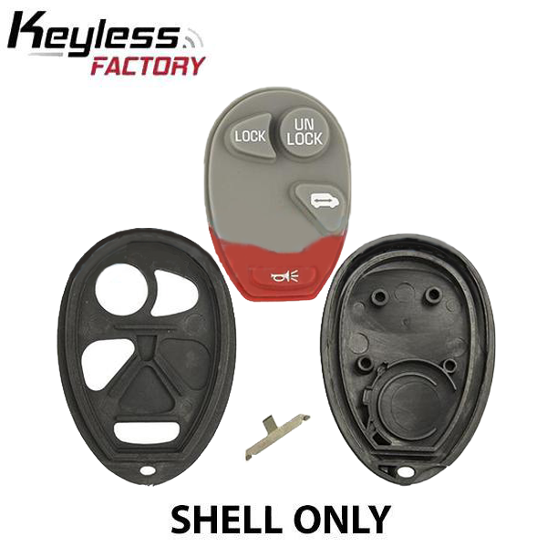 2001-2005 GM / 4-Button Keyless Entry Remote SHELL / PN: 10335586 / L2C0007T / Black (AFTERMARKET)