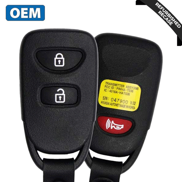 2006-2013 Kia Sorento Rio / 3-Button Keyless Entry / PN: 95430-1U000 / PINHA-T036 (OEM Recase)
