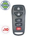 10 x 2004-2010 Nissan Quest / 5-Button Keyless Entry Remote / PN: 28268-5Z210 / KBRASTU51 (OEM Recase)