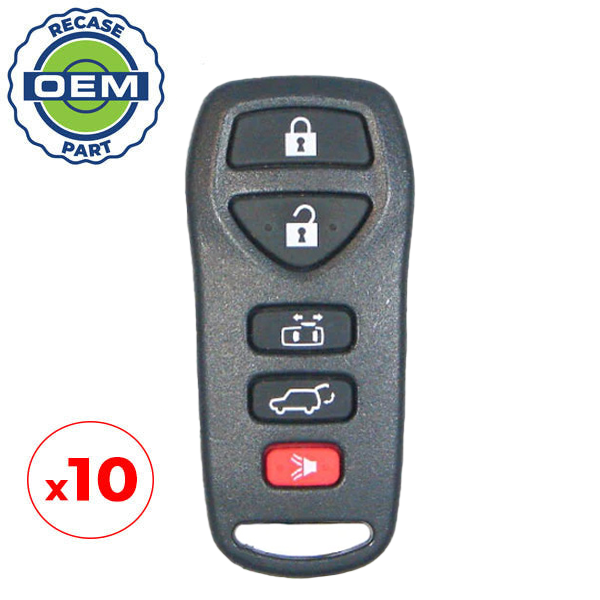 10 x 2004-2010 Nissan Quest / 5-Button Keyless Entry Remote / PN: 28268-5Z210 / KBRASTU51 (OEM Recase)