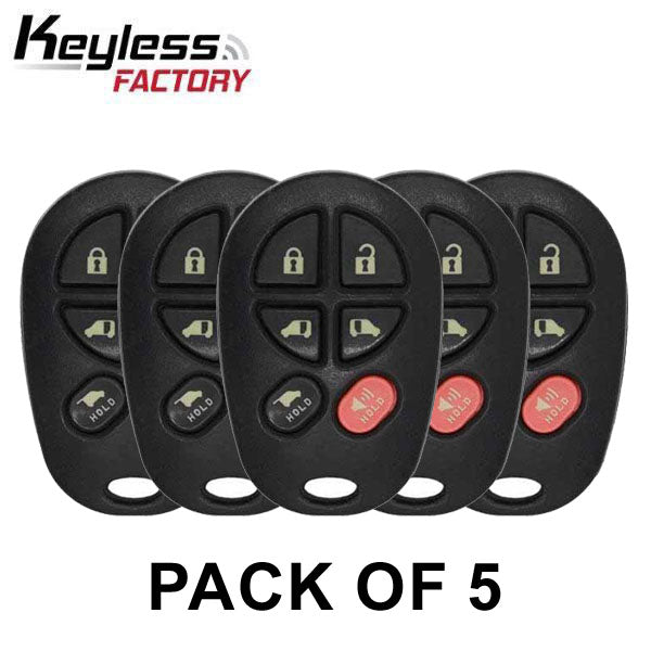 5 x 2004-2018 Toyota Sienna / 6-Button Keyless Entry Remote / PN: 89742-AE051 / GQ43VT20T (AFTERMARKET) (Pack of 5)