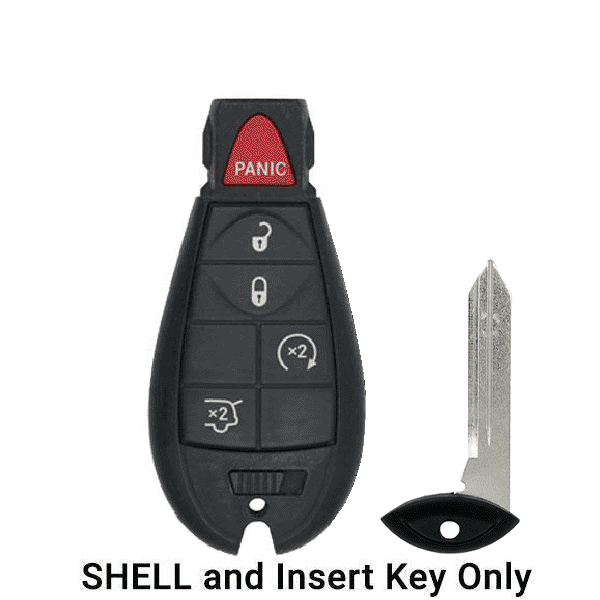 2008-2019 Chrysler Dodge Jeep VW 5-Button Fobik Key SHELL for IYZ-C01C (AFTERMARKET)