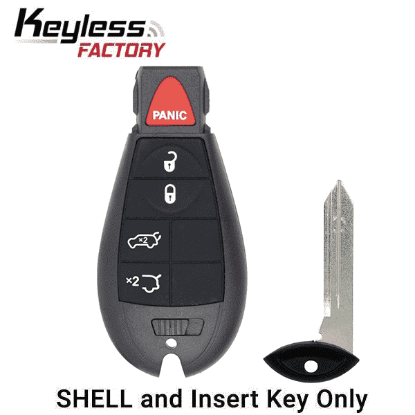 2008-2019 Chrysler Dodge Jeep VW 5-Button Fobik Key SHELL for IYZ-C01C (AFTERMARKET)