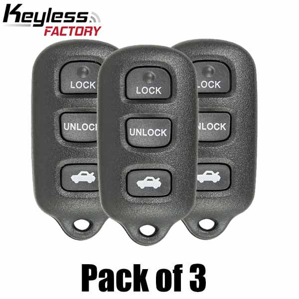 3 x 1998-2008 Toyota / 4-Button Keyless Entry Remote / GQ43VT14T / R-TOY-14T4 (Bundle of 3)