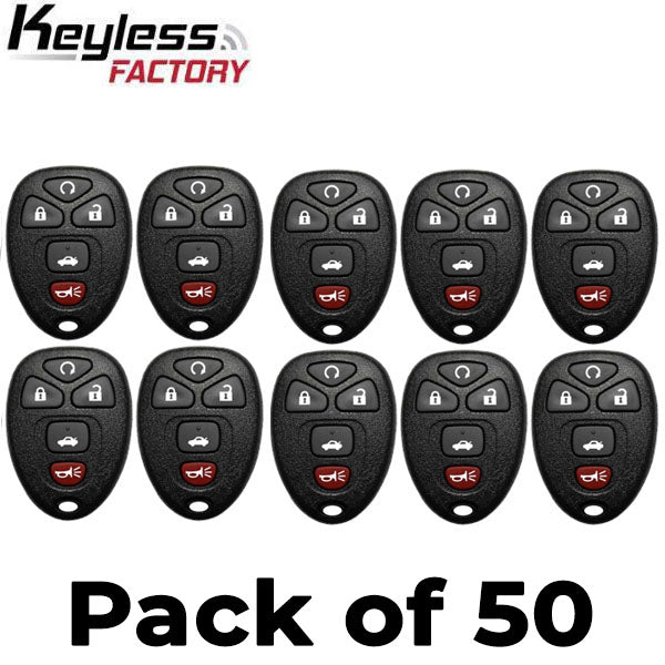 50 x 2004-2013 GM / 5-Button Keyless Entry Remote / PN: 22733524 / KOBGT04A (AFTERMARKET) (Bundle of 50)
