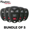 5 x 2007-2017 GM / 5-Button Keyless Entry Remote / OUC60270 / (BUNDLE OF 5)