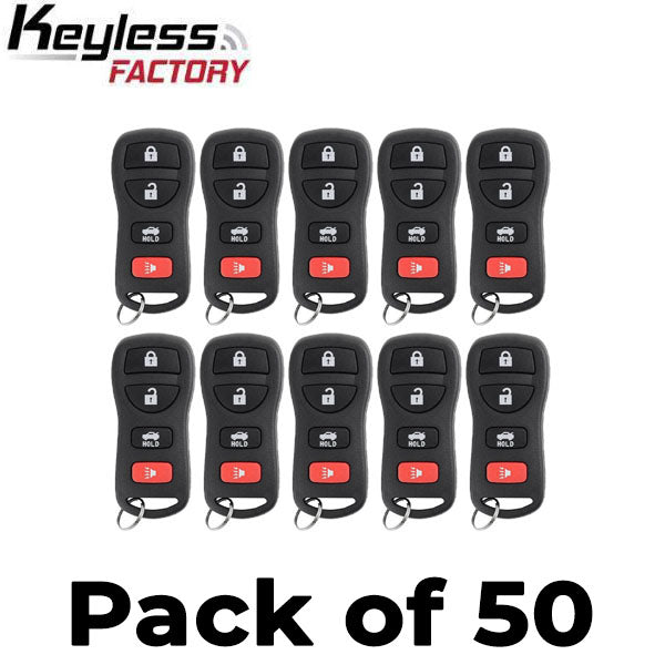50 x 2002-2017 Nissan / Infiniti / 4-Button Keyless Entry Remote / KBRASTU15  (AFTERMARKET) (Bundle of 50)