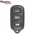 1998-2008 Toyota / 4-Button Keyless Entry Remote / GQ43VT14T / 89742-AA030 (AFTERMARKET)