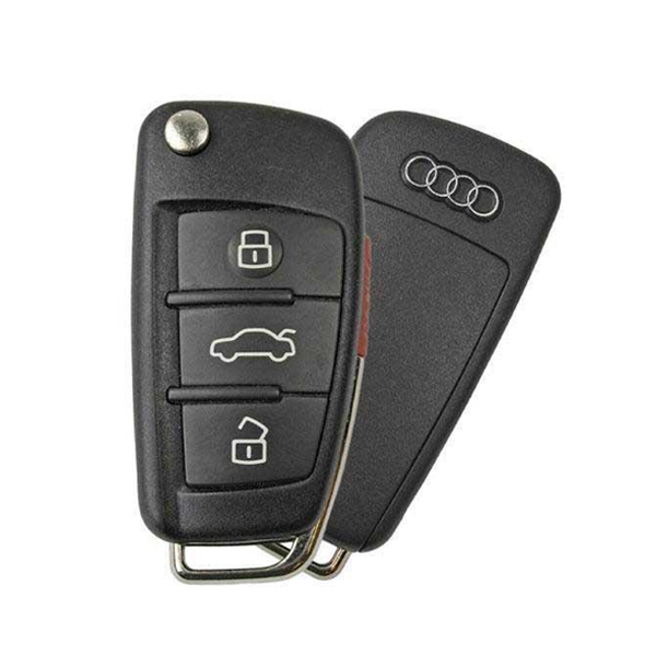 2013-2017 Audi A3 Q2L Q3 / 4-Button Flip Key / PN: 81A 837 220J / NBGFS1271M / HU66 / MQB / PROX  (OEM)