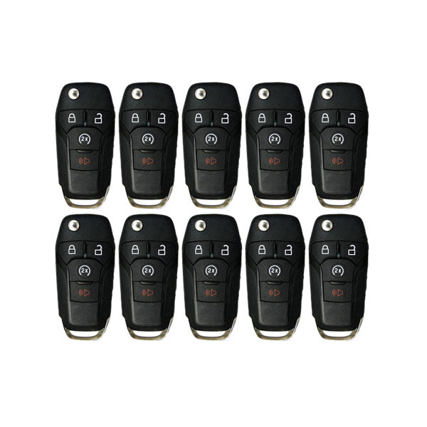 50 x 2015-2022 Ford F-Series Raptor Ranger / 4-Button Flip Key / 164-R8134 / N5F-A08TDA (AFTERMARKET) (Bundle of 50)