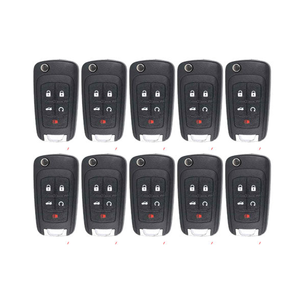 25 x 2010-2019 GM / 5-Button Flip Key / PEPS / PN: 13504199 / OHT01060512 / HU100 / PEPS (AFTERMARKET) (Bundle of 25)