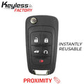 2010-2019 GM / 5-Button Reusable Flip Key / PN: 13500319 / OHT01060512 / HU100 / PEPS (AFTERMARKET)