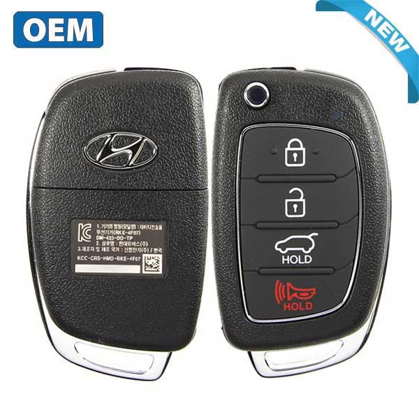 2013-2016 Hyundai Santa FE / 4-Button Flip Key / PN: 95430-2W100 / RKE-4F07 (KOREA) (OEM)