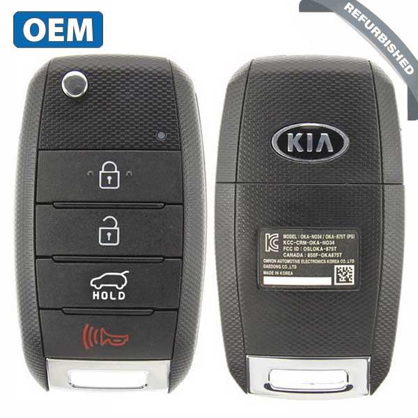 2014-2019 Kia Soul / 4-Button Flip Key / Gen 1 PS / PN: 95430-B2101 / OSLOKA-875T (PS) (OEM Refurb)