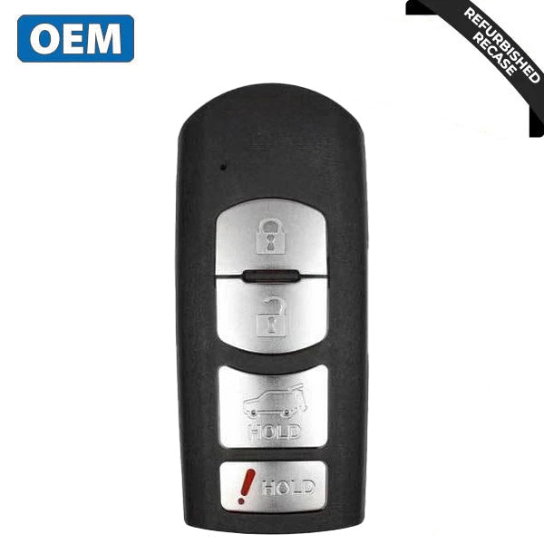 2016-2019 Mazda CX-5 / CX-9 / 4-Button Smart Key w/ Hatch / PN: TKY2-67-5DY / WAZSKE13D01 (OEM Recase)